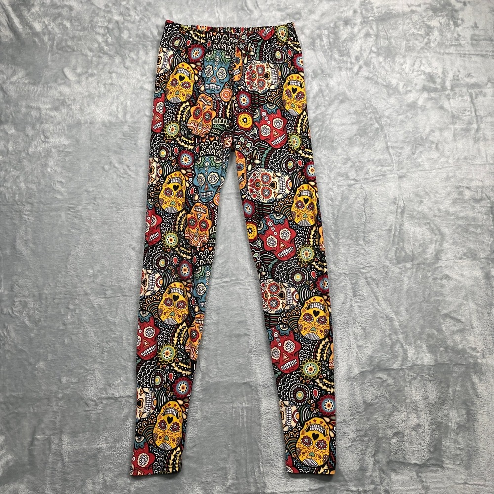 EEVEE‎ Sugar Skull Leggings Womens Multicolor Dia de los Muertos